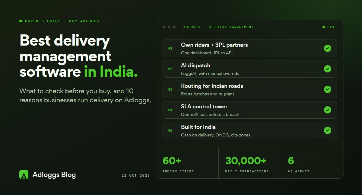 Best Delivery Management Software in India: Why Choose Adloggs?